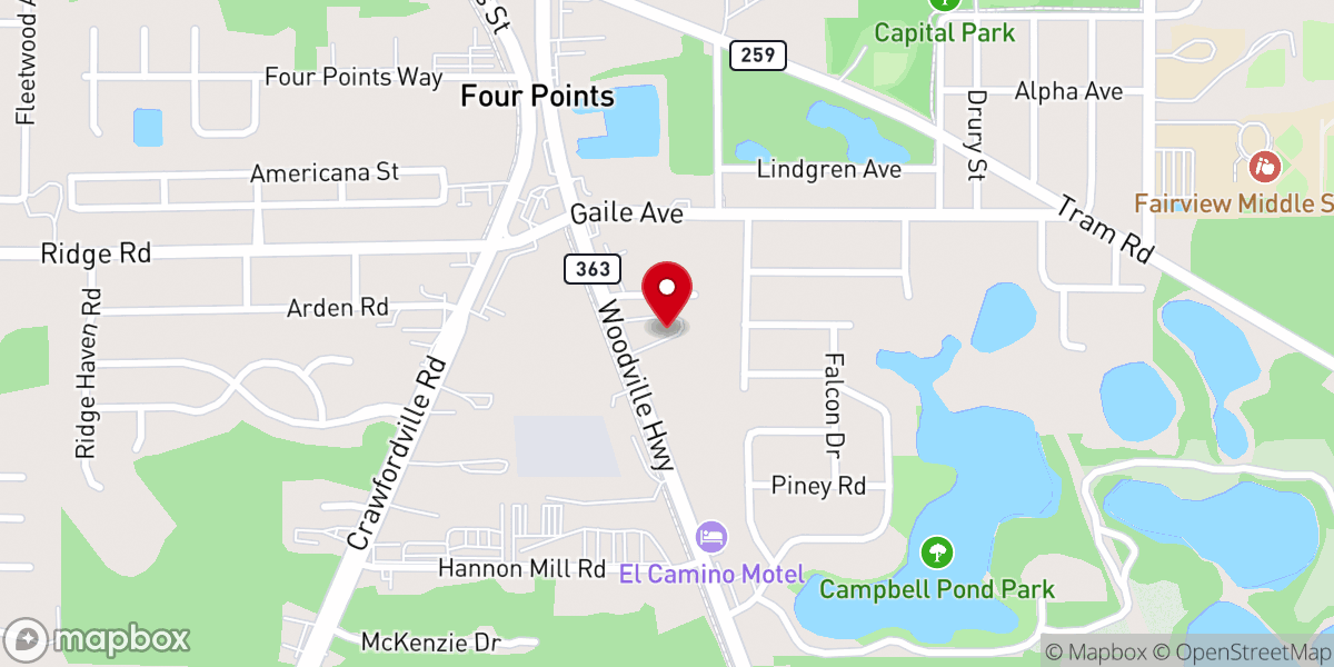 Map showing location of New Life Baptist Church