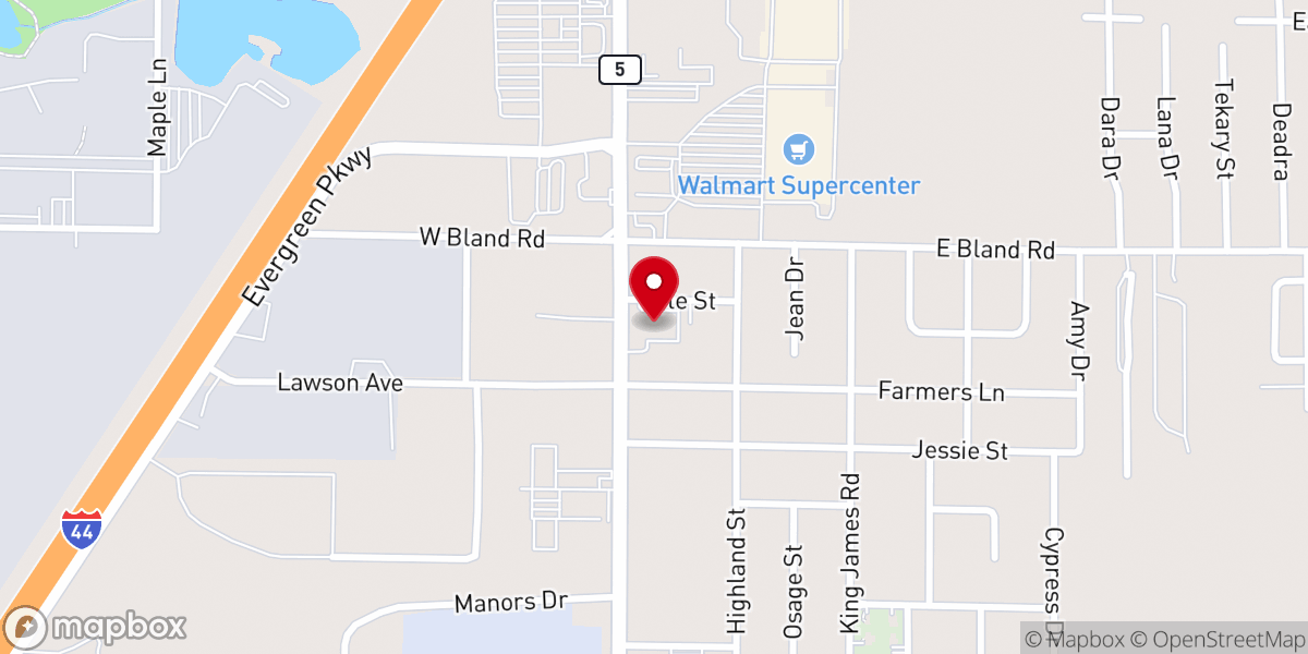 Map showing location of Church of Christ