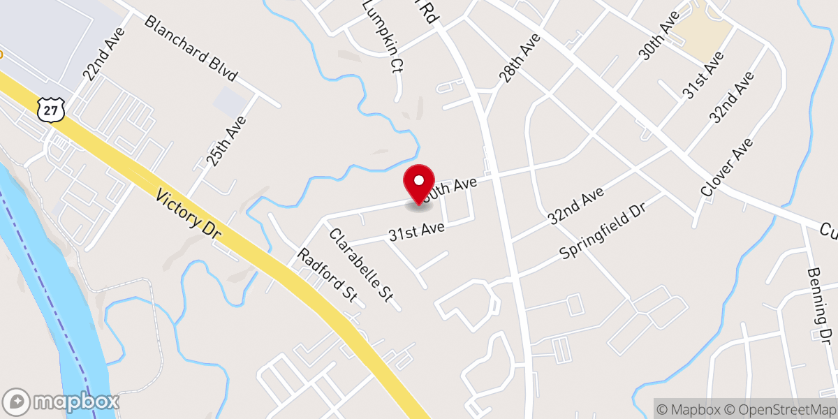Map showing location of Riverview Baptist Church