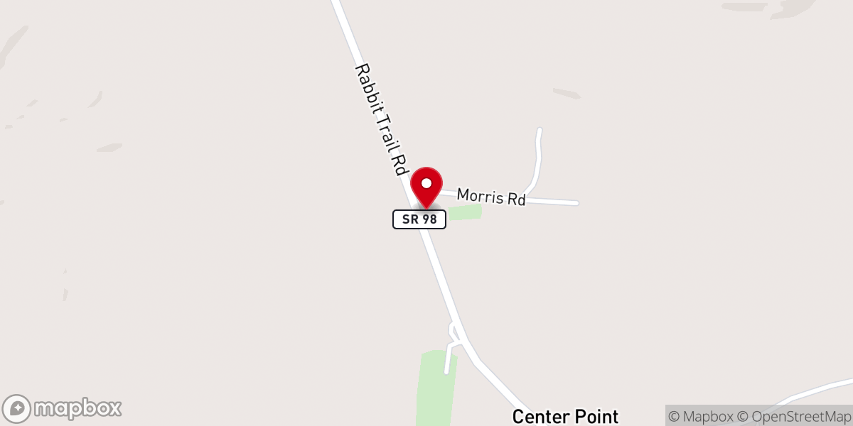 Map showing location of Center Point Baptist Church