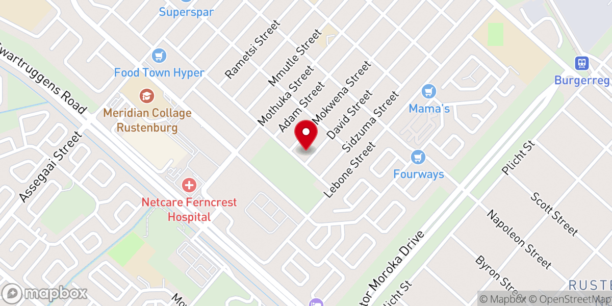 Map showing location of URCSA Rustenburg-Tlhabane Congregation