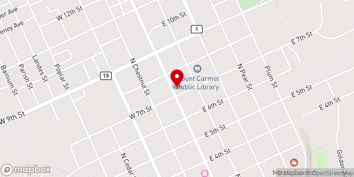 Map showing location of Zion Evangelical Lutheran Church