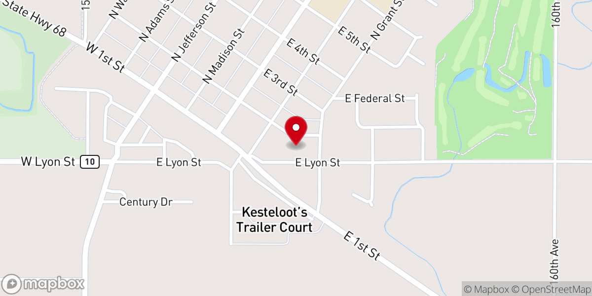 Map showing location of St. Paul's Evangelical Lutheran Church