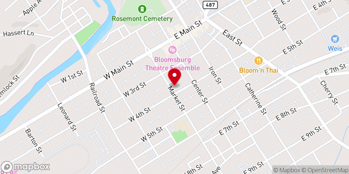 Map showing location of First Presbyterian Church