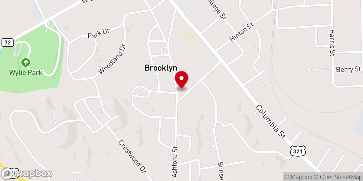 Map showing location of Second Wilson Baptist Church