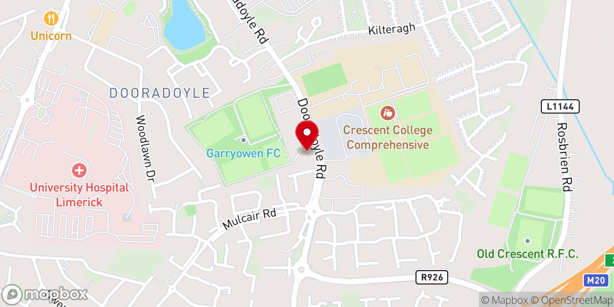 Map showing location of Limerick Mosque & Islamic Cultural Center
