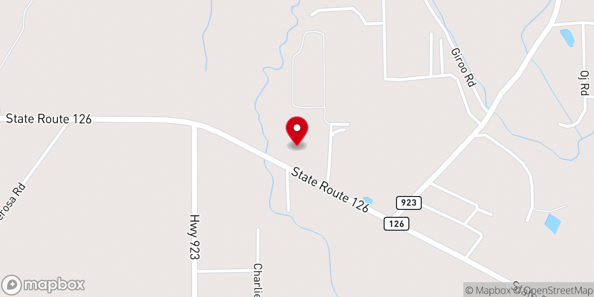 Map showing location of Poole Bend Church