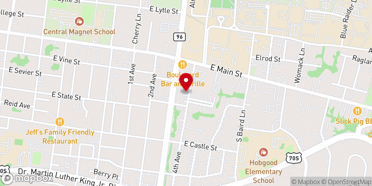 Map showing location of Victory Assembly of God