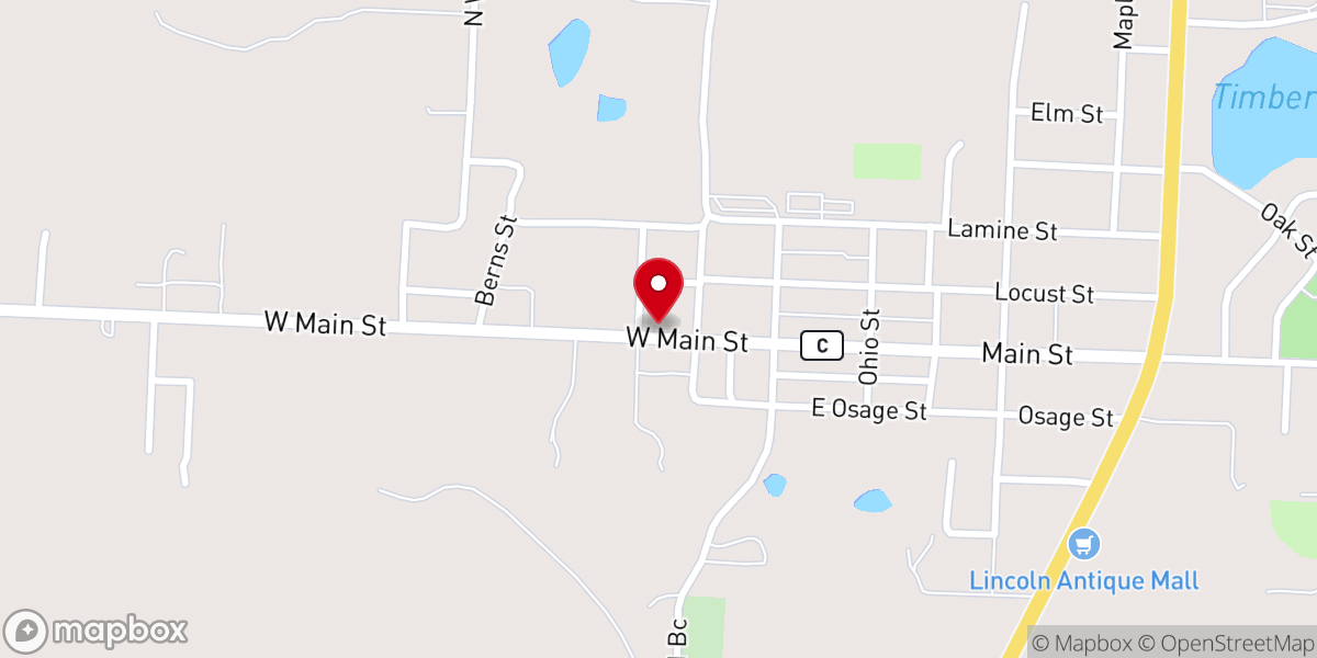 Map showing location of Lincoln United Methodist Church