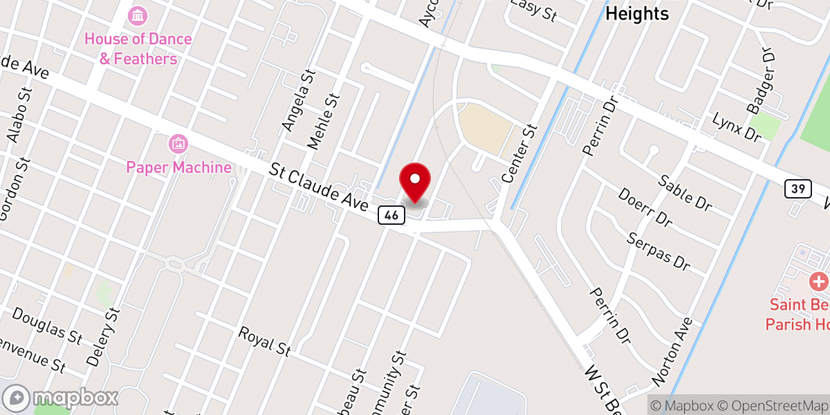 Map showing location of Community Center of St Bernard