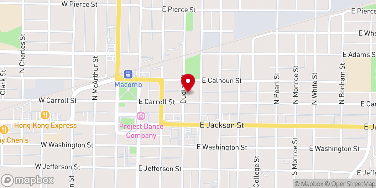 Map showing location of Prairie City Presbyterian Church