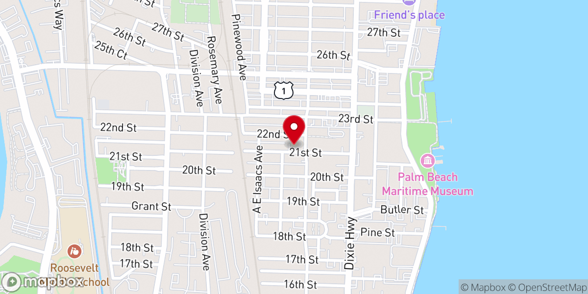 Map showing location of Queen of the Most Holy Rosary Church
