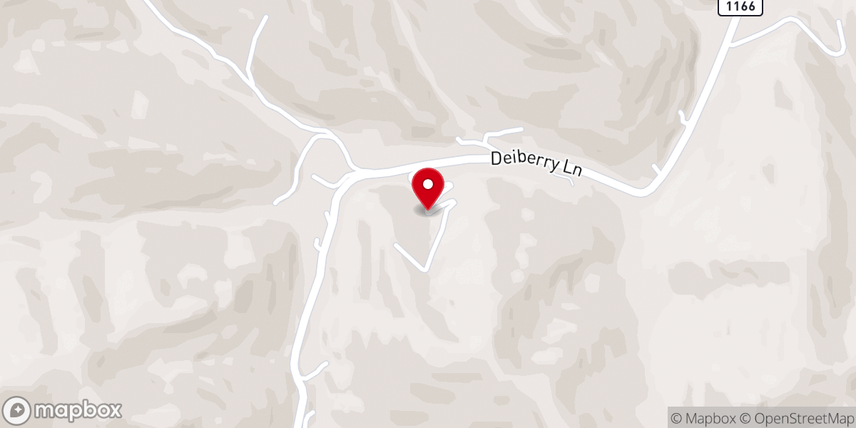 Map showing location of Right Forks Pentecostal Church