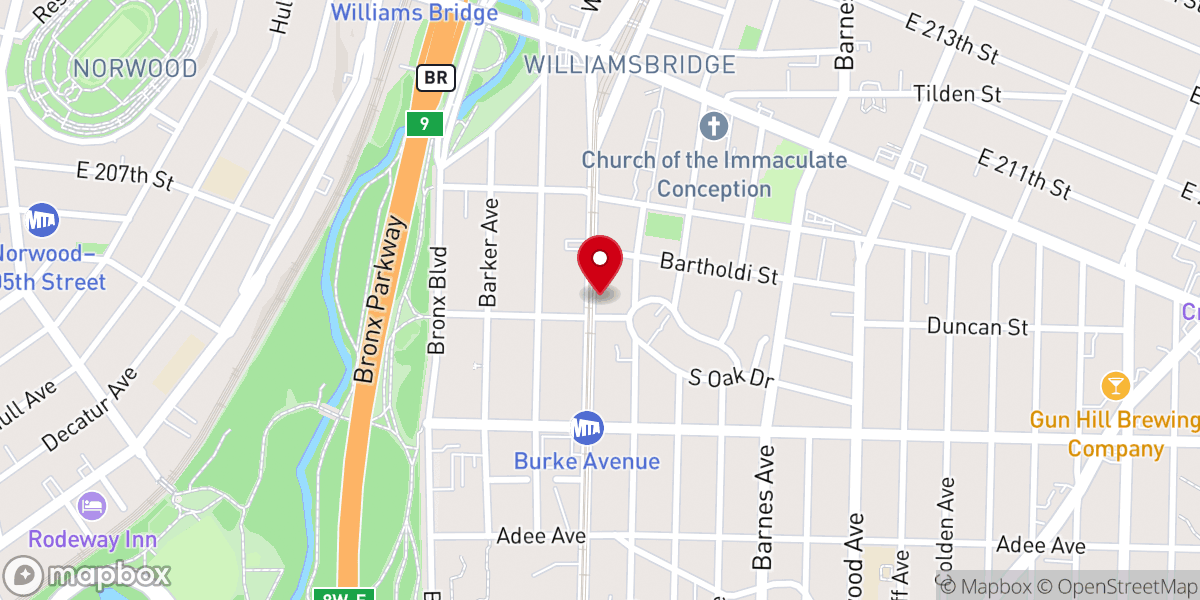 Map showing location of Jubilee Baptist Church