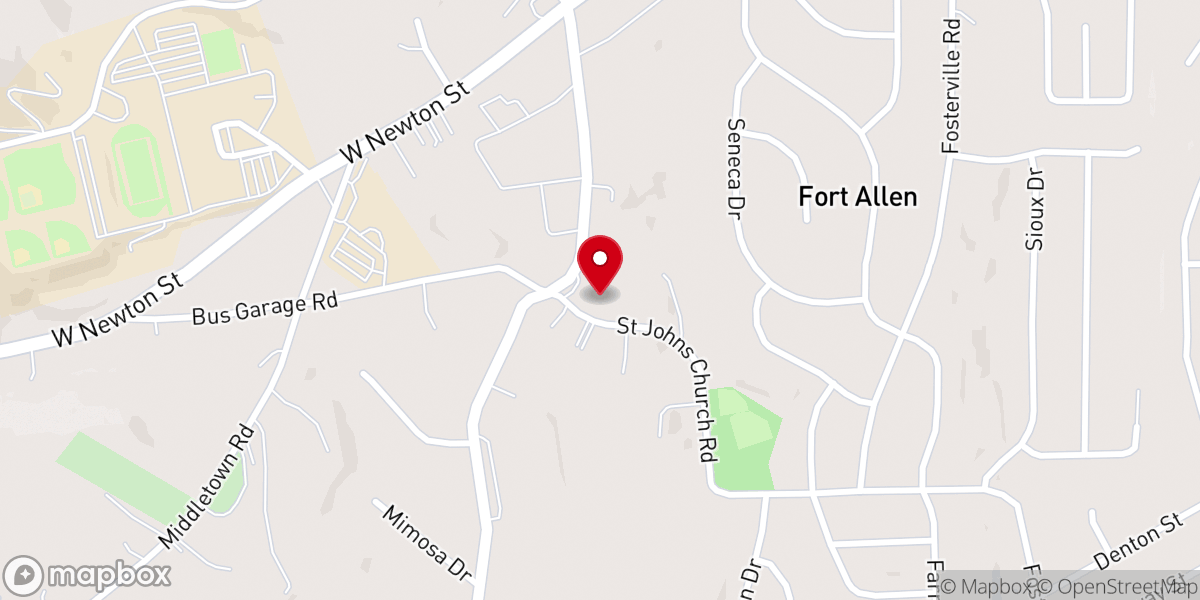 Map showing location of St John's Harrold United