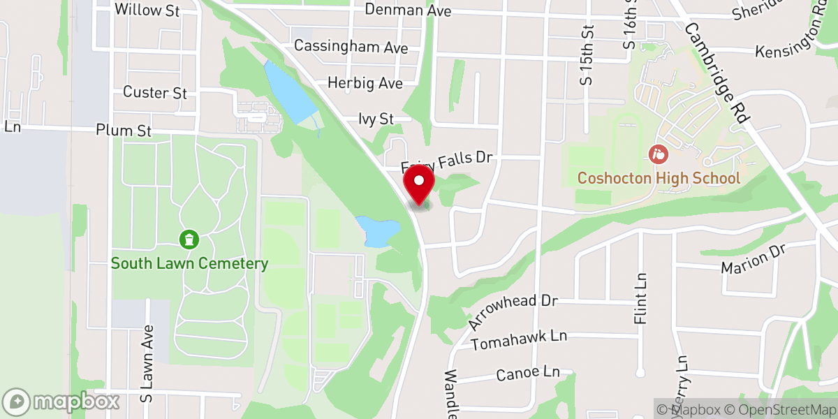 Map showing location of First Christian Church