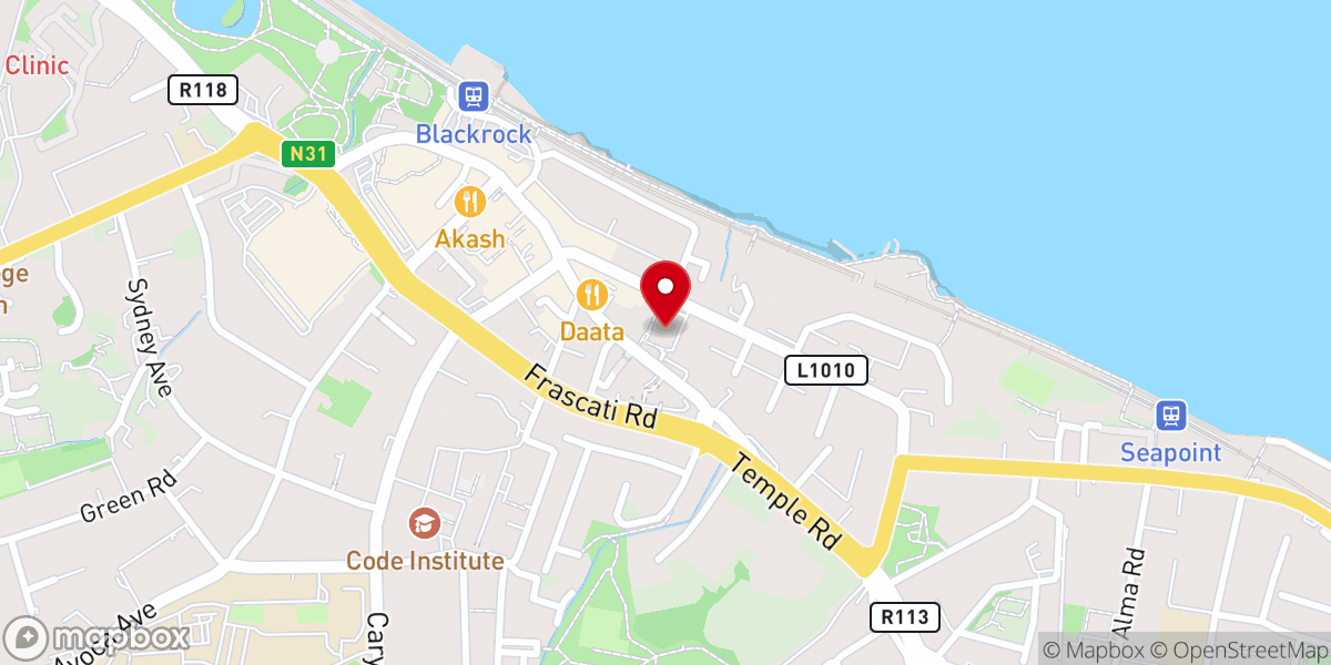 Map showing location of St. John the Baptist, Blackrock
