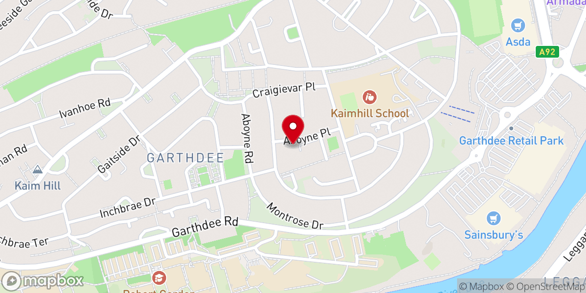 Map showing location of Christ Apostolic Church, House of Prayer, UK, Aberdeen
