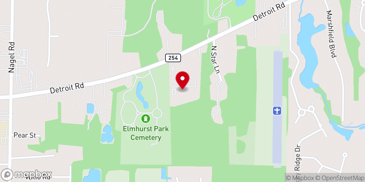 Map showing location of Hope Christian Church