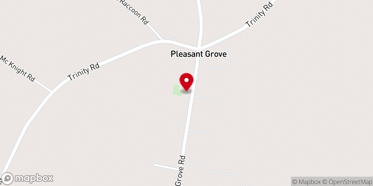 Map showing location of Pleasant Grove Baptist Church