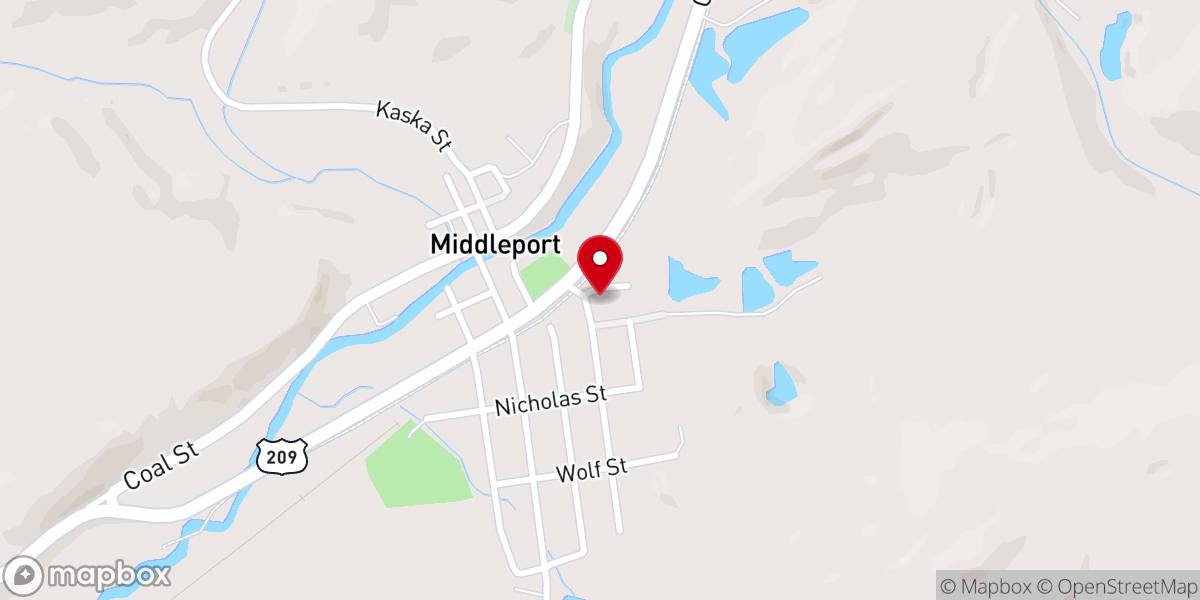 Map showing location of Saint Paul's Lutheran Church