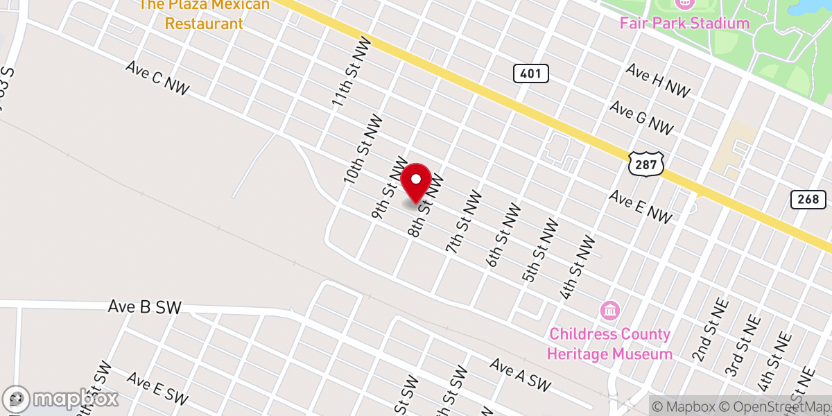 Map showing location of Bible Baptist Church
