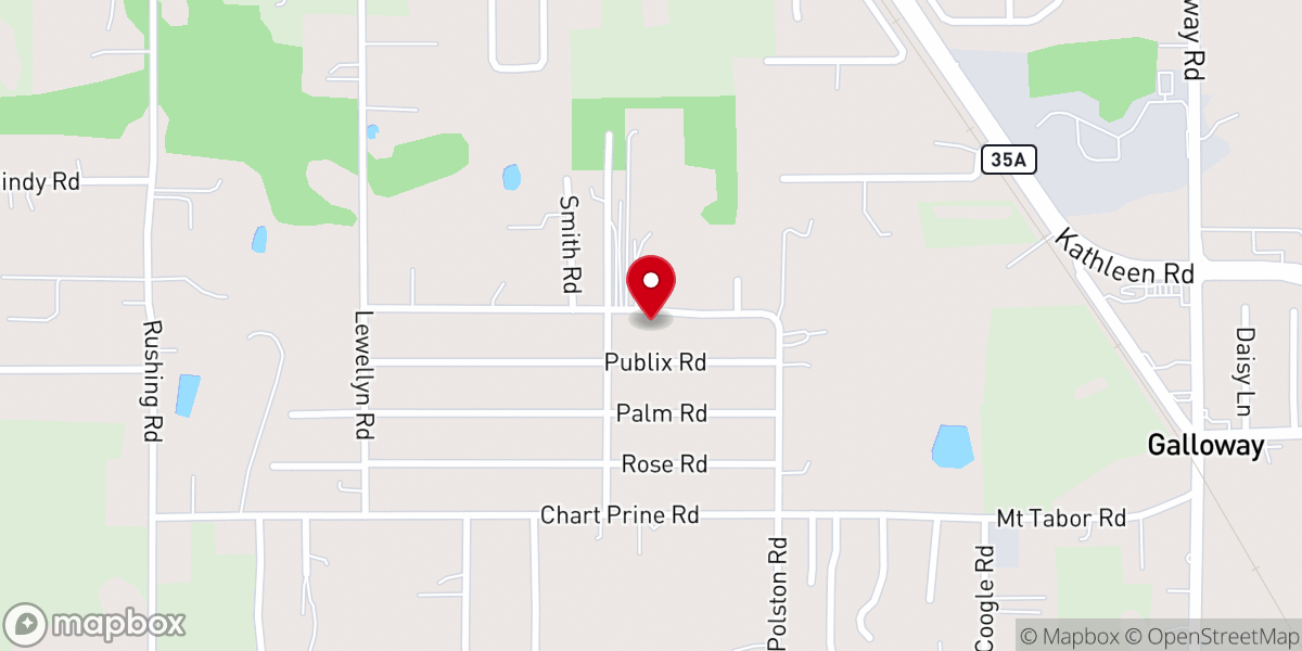 Map showing location of Mount Tabor Church