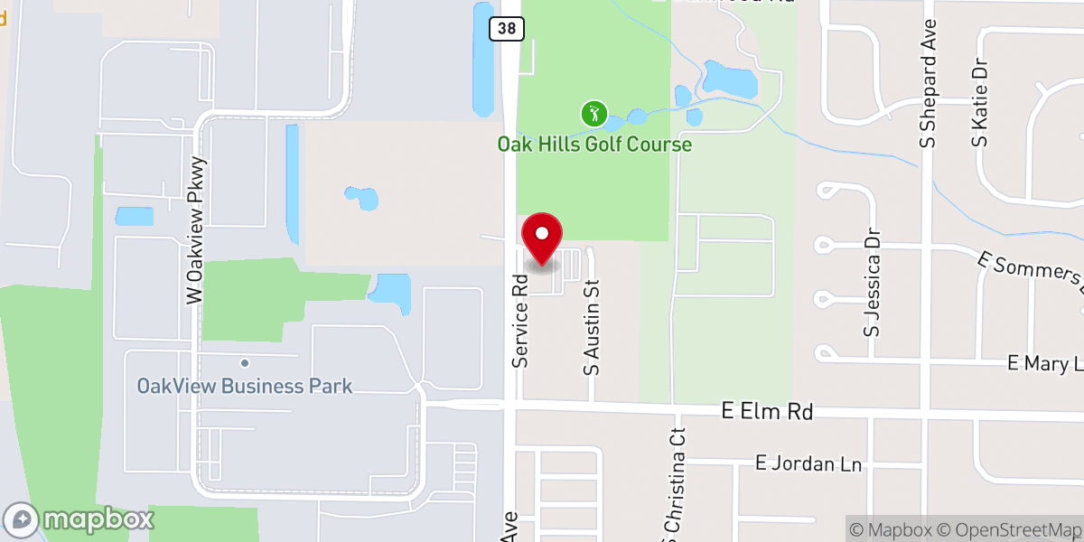 Map showing location of First Baptist Church - Oak Creek