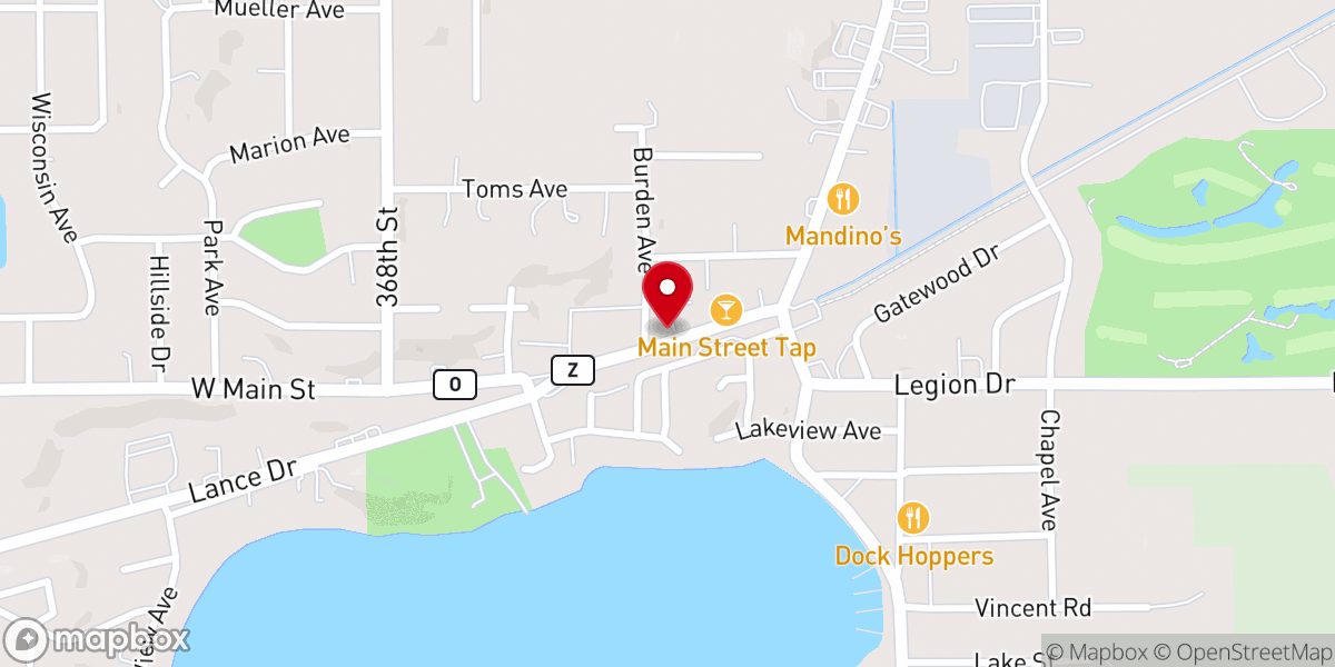 Map showing location of Bodi's Bake Shop