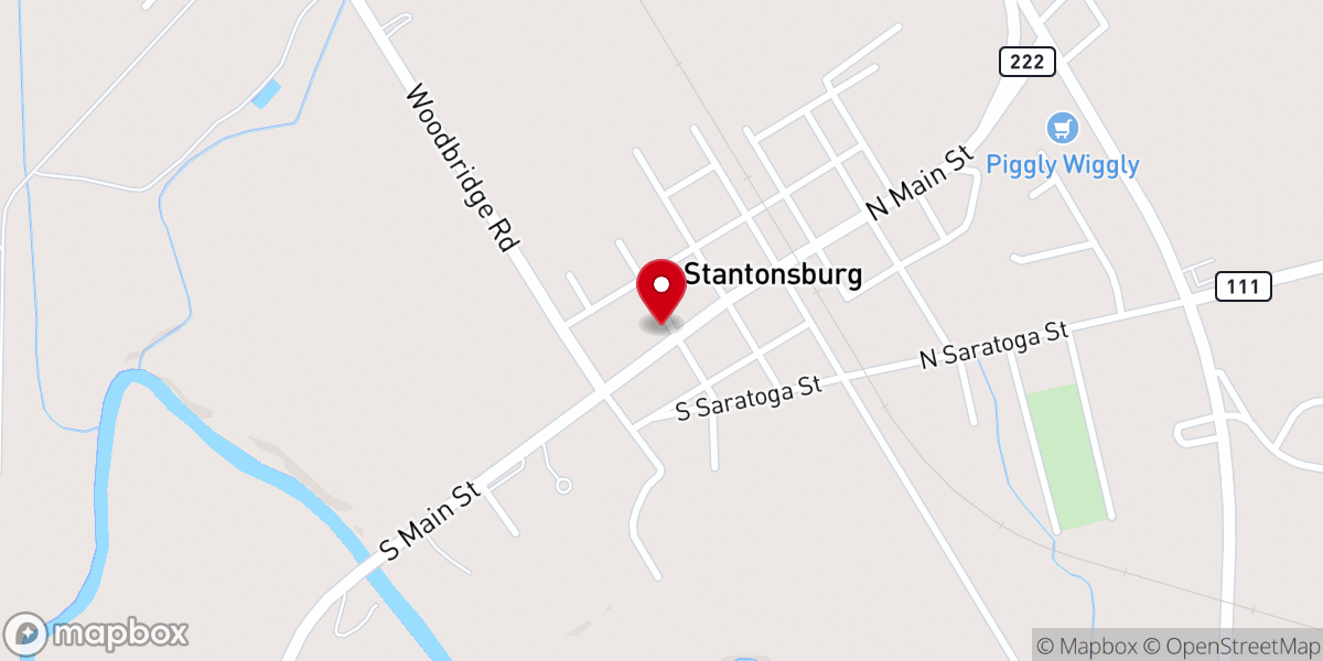 Map showing location of Stantonsburg United Methodist