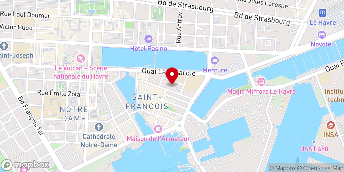 Map showing location of groupe local de la Cimade du havre
