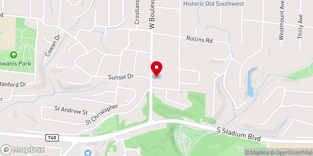 Map showing location of St Andrew's Lutheran Church