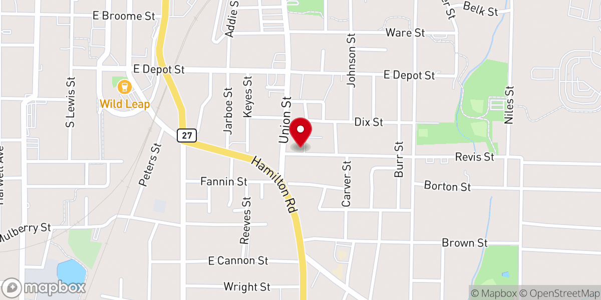 Map showing location of St James Christian-Methodist