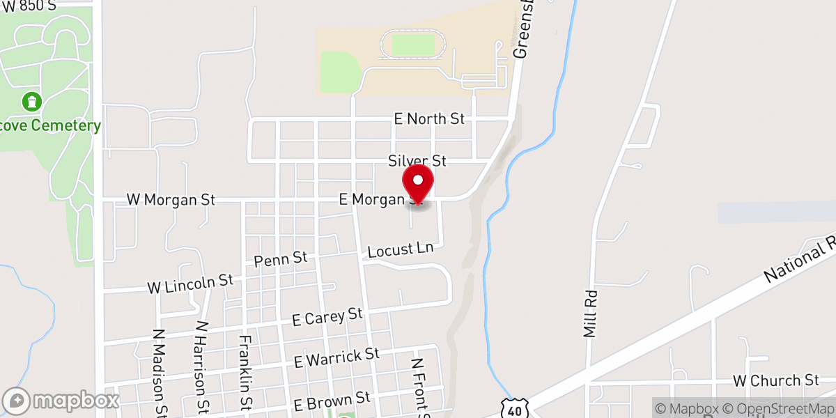 Map showing location of Faith Chapel