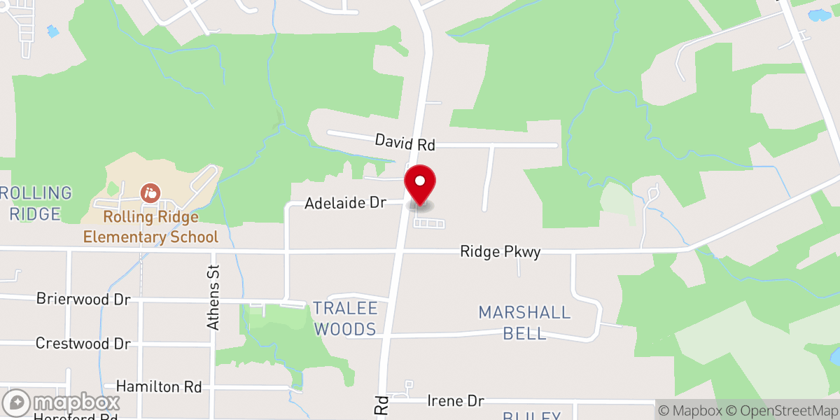 Map showing location of East Erie Assembly of God