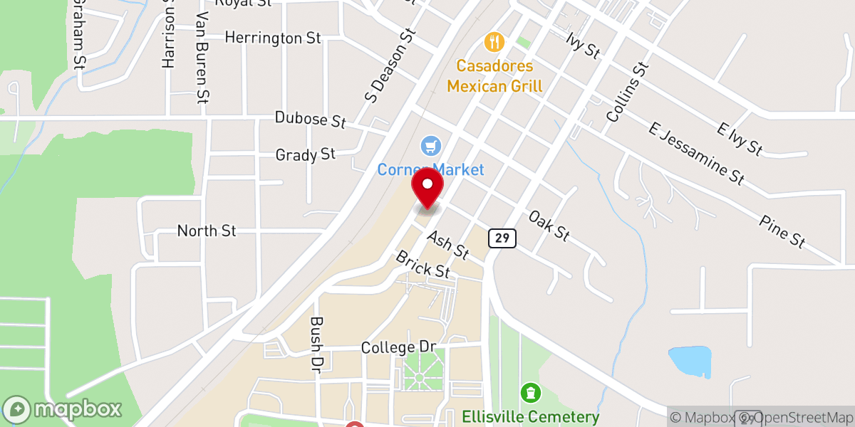 Map showing location of Baptist Student Union
