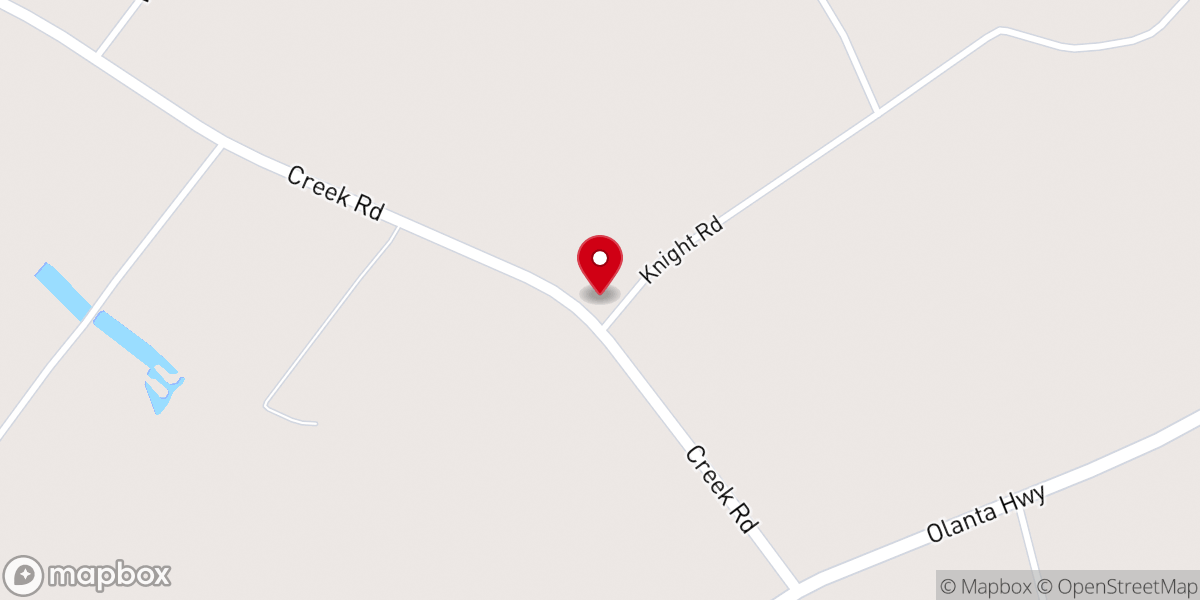 Map showing location of Bethany Free Will Baptist Church