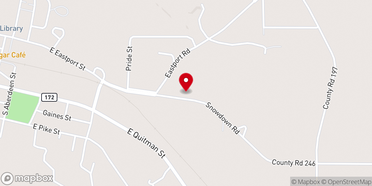 Map showing location of Trinity Baptist Church