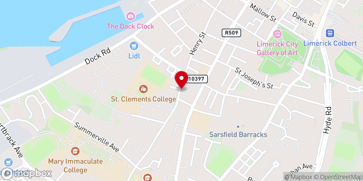 Map showing location of Comunidade Católicos em Limerick