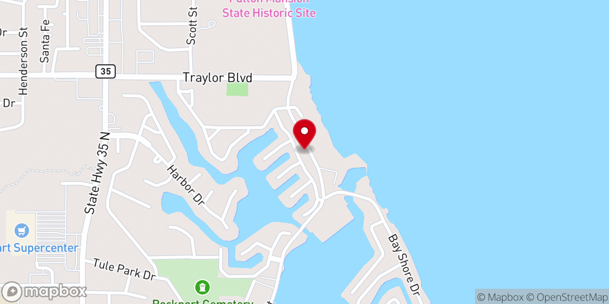 Map showing location of Hope Church Rockport