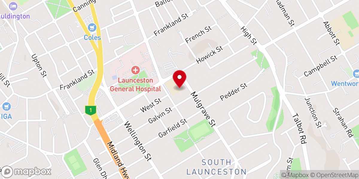 Map showing location of Free Reformed Church of Launceston