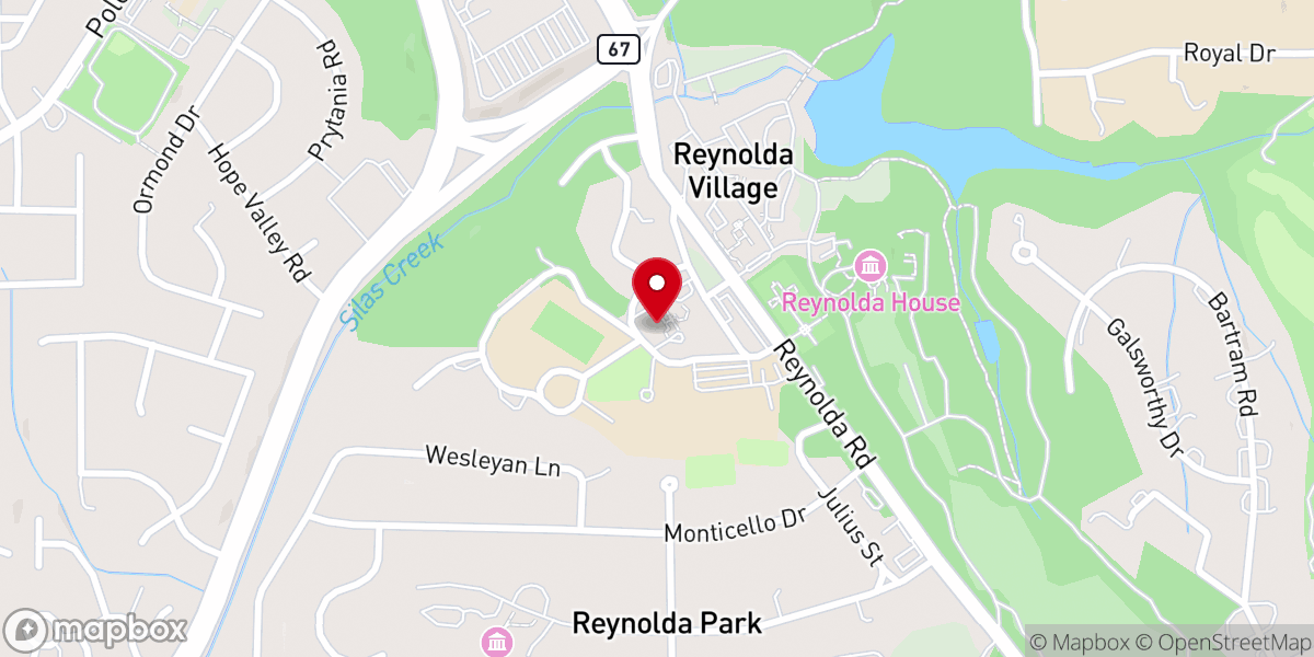 Map showing location of Reynolda Church Village Campus