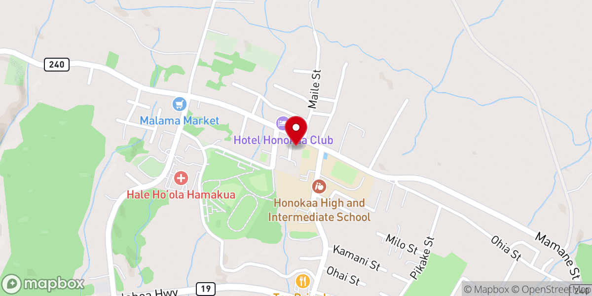 Map showing location of The Salvation Army Honokaa Corps Community Center