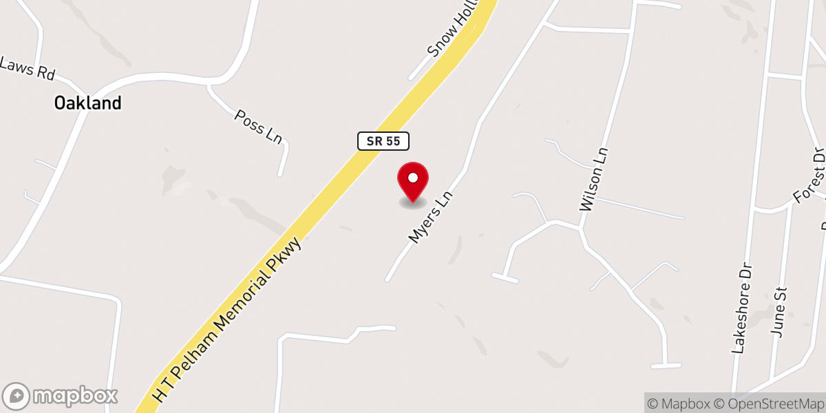 Map showing location of Calvary Baptist Church
