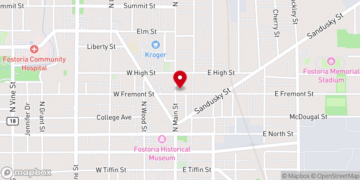 Map showing location of First Methodist Church
