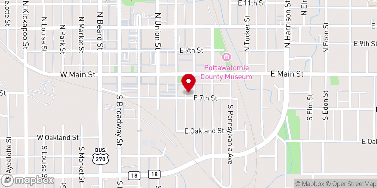 Map showing location of Spirit Rain Christian Church