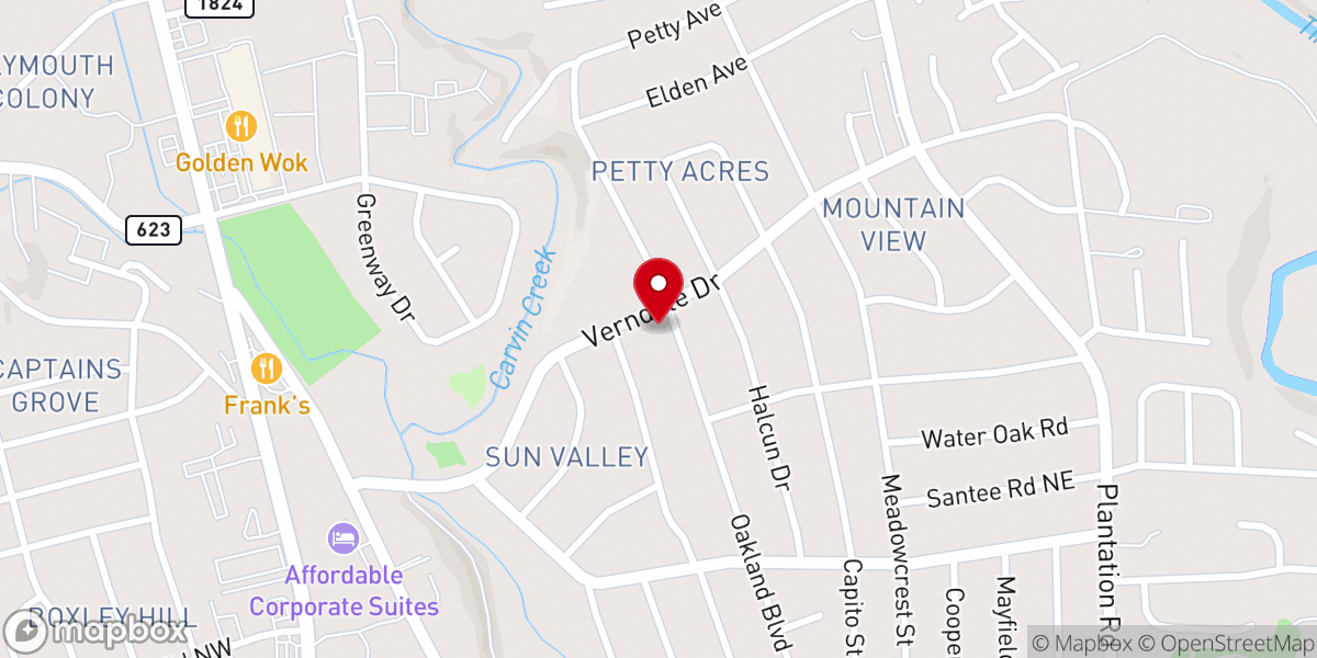 Map showing location of Fellowship Baptist Church