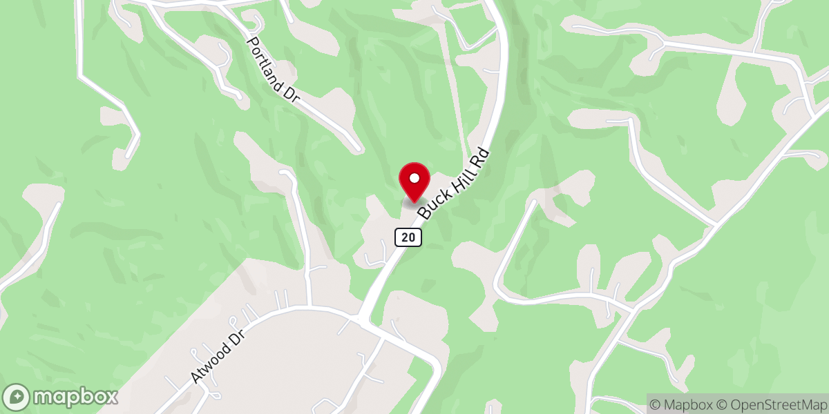 Map showing location of Buck Hill Independent Bible Church