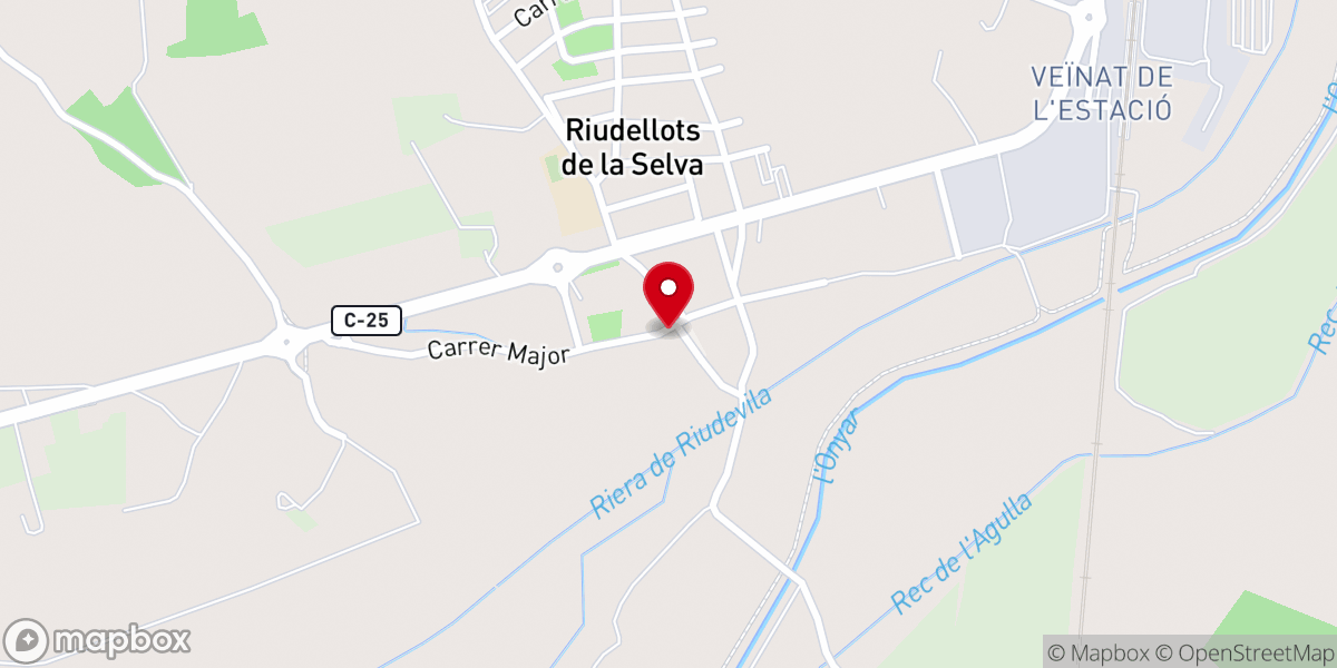 Map showing location of Iglesia de Sant Esteve de Riudellots de la Selva