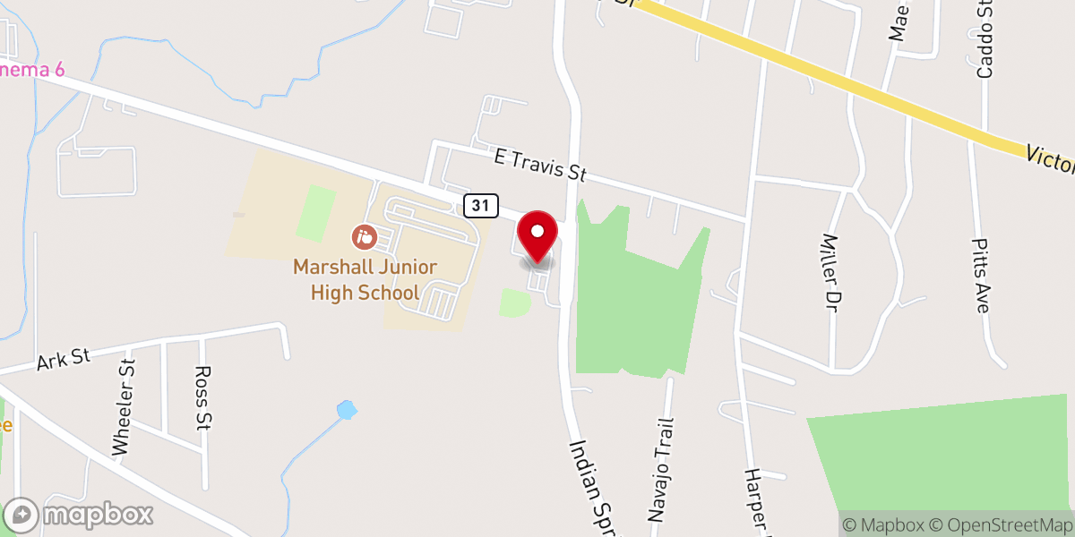 Map showing location of Cumberland Presbyterian Church